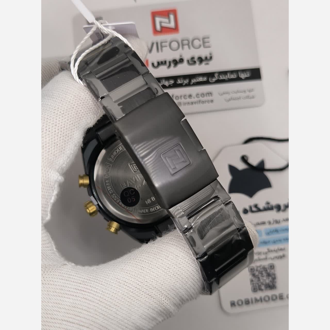 ساعت مچی کرنوگراف مردانه نیوی فورس NAVIFORCE مدل Nf8081 مشکی موتور ژاپنی