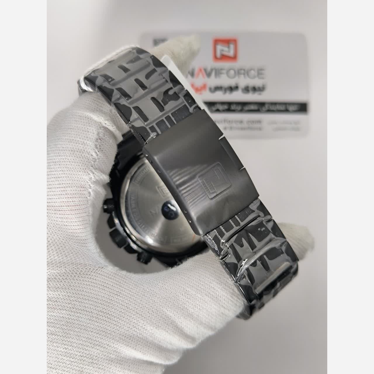 ساعت مچی کرنوگراف مردانه نیوی فورس NAVIFORCE مدل Nf8056 موتور ژاپنی مشکی