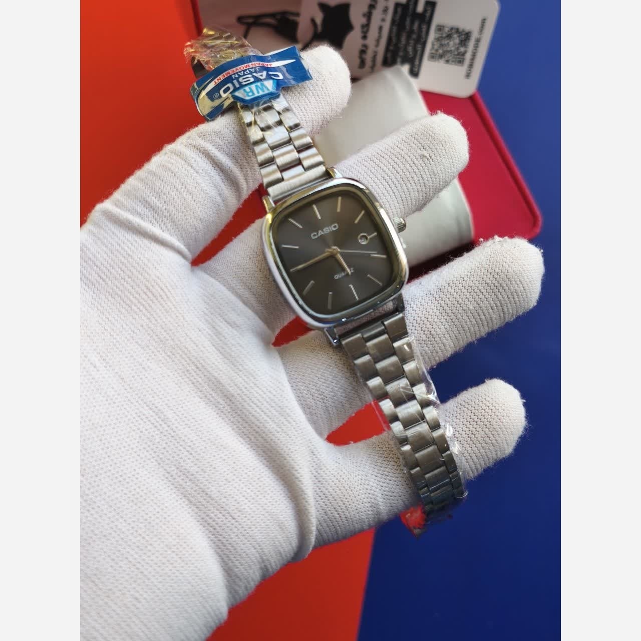 مچی زنانه کاسیو اولدمانی CASIO موتور ژاپن صفحه مشکی
