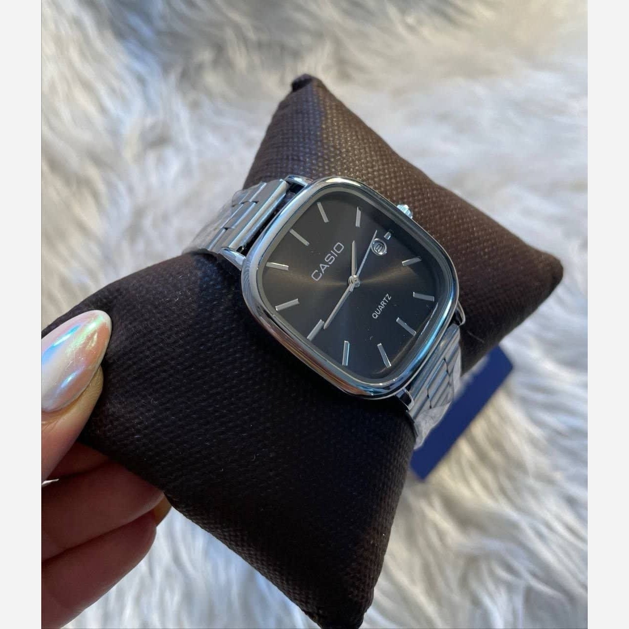 مچی زنانه کاسیو اولدمانی CASIO موتور ژاپن صفحه مشکی