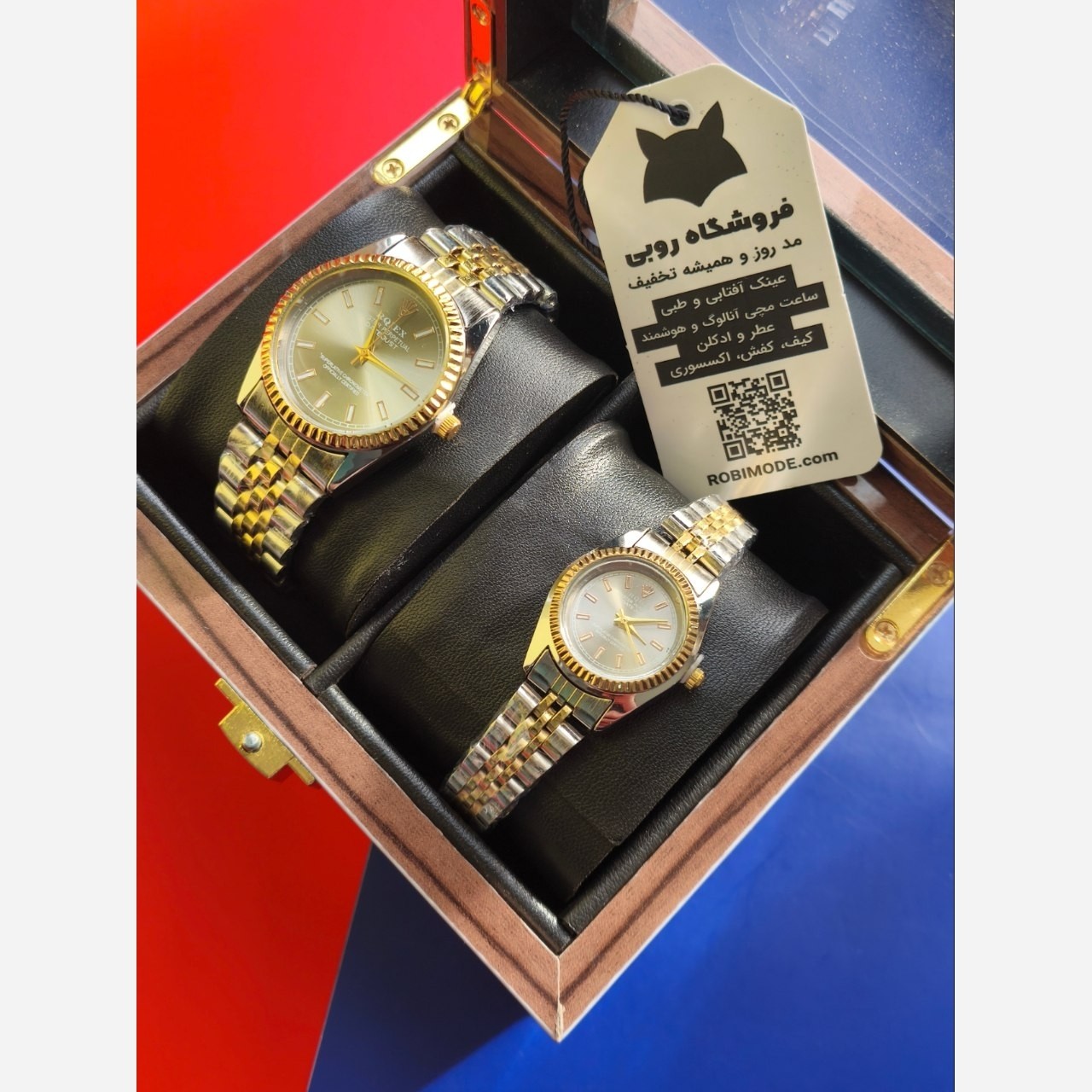 ست ساعت رولکس دیت جاست زنانه و مردانه ROLEX Date just کیفیت عالی صفحه طوسی
