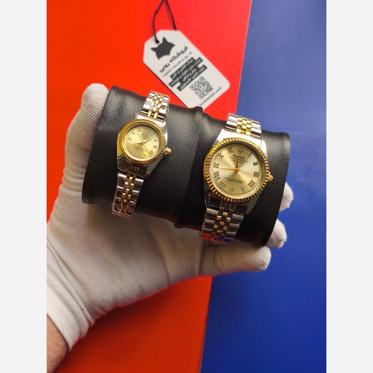 ست ساعت رولکس دیت جاست زنانه و مردانه ROLEX Date just کیفیت عالی صفحه طلایی