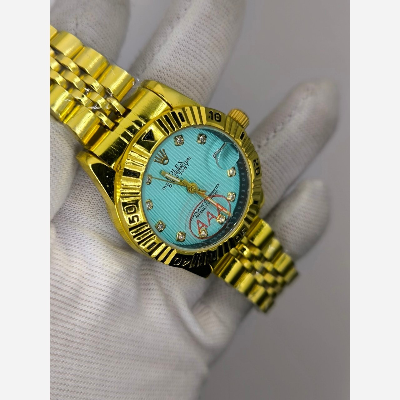 ساعت مچی زنانه رولکس Rolex دیت جاست AAA صفحه آبی