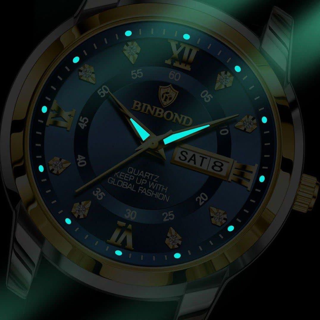 ساعت مچی مردانه بین باند BIN BOND دو تقویم صفحه سفید + کدG5
