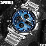 ساعت مچی مردانه عقربه و دیجیتال اسکمی SKMEI مدل 1389 صفحه آبی
