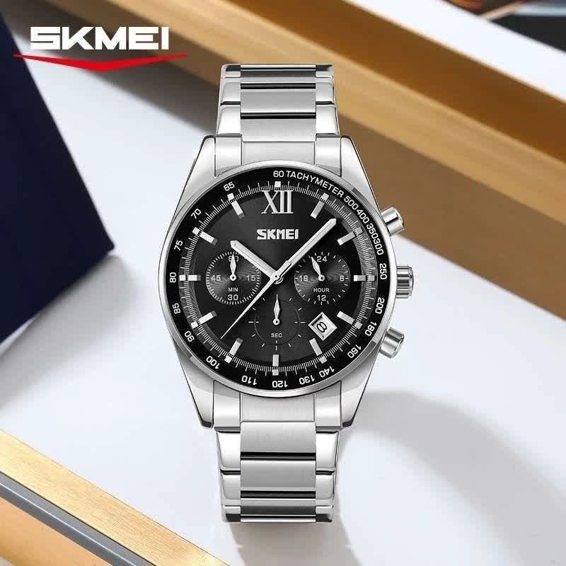 ساعت مچی مردانه سه موتوره اسکمی SKMEI مدل 9096 صفحه مشکی