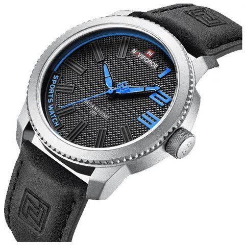 ساعت مچی مردانه نیوی فورس NAVIFORCE مدل nf9092 ژاپنی بند چرم مشکی