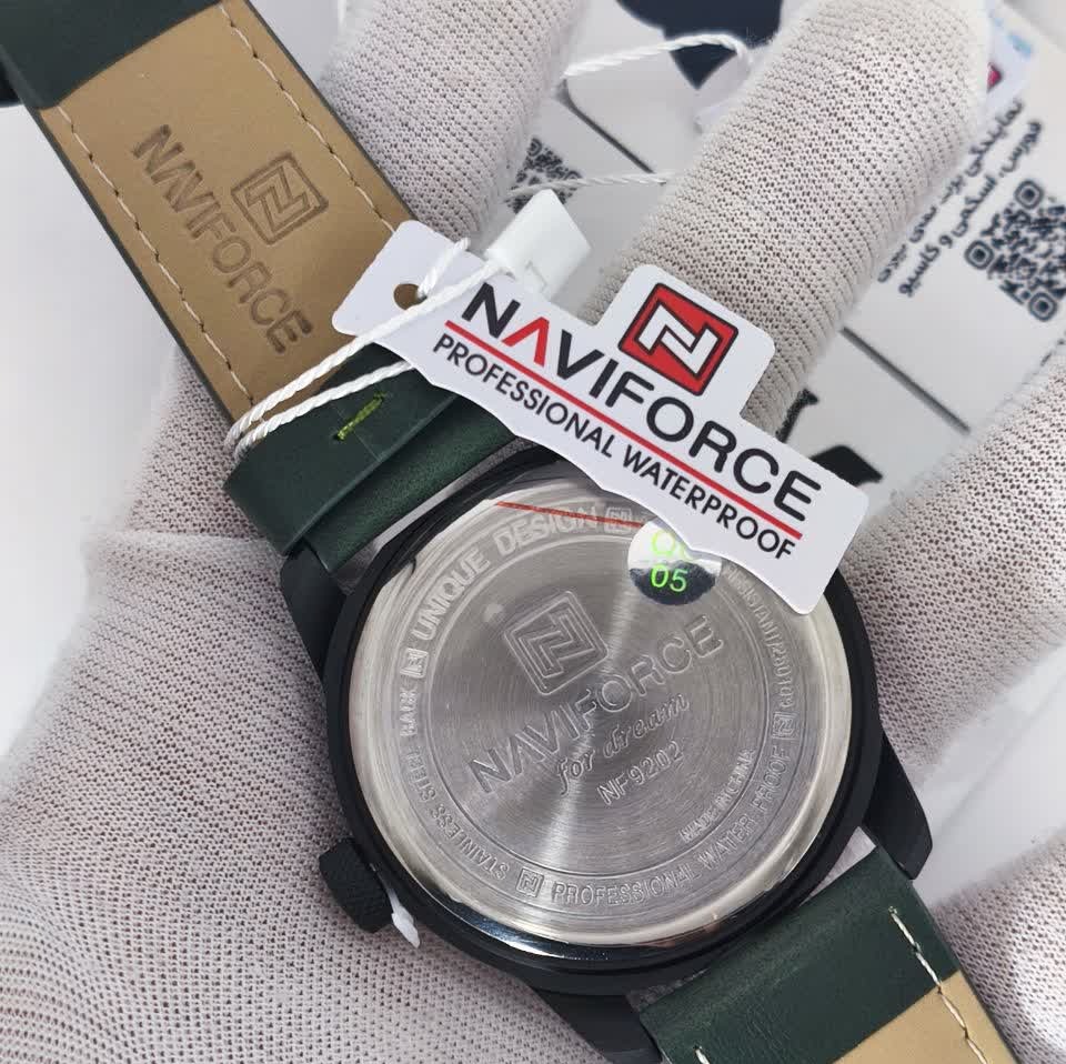 ساعت مچی مردانه نیوی فورس NAVIFORCE مدل nf9092 ژاپنی بند سبز