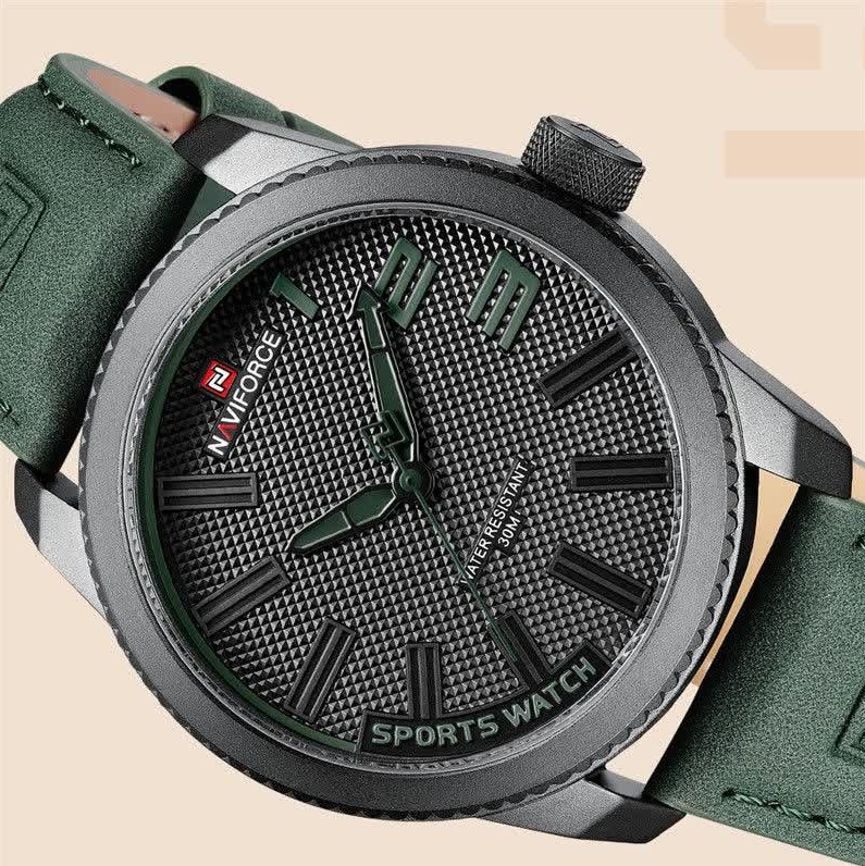ساعت مچی مردانه نیوی فورس NAVIFORCE مدل nf9092 ژاپنی بند سبز