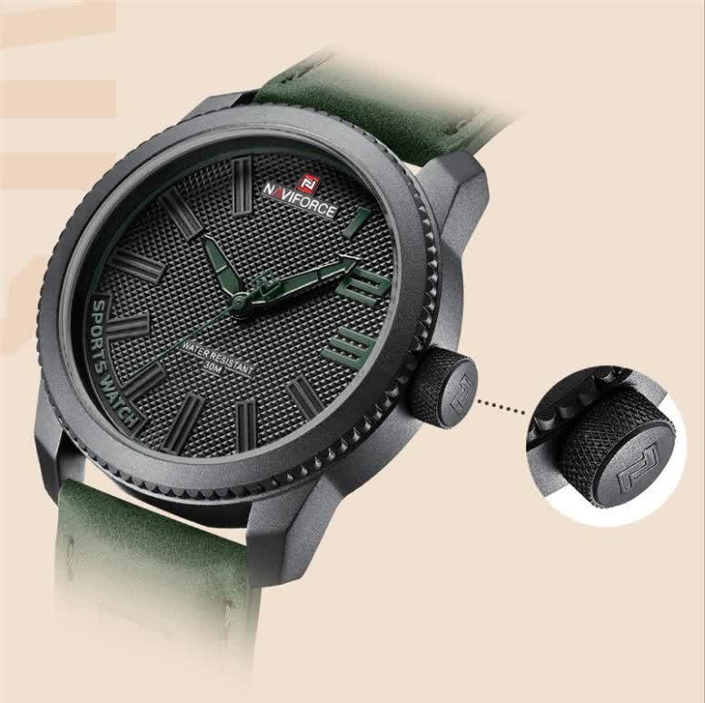 ساعت مچی مردانه نیوی فورس NAVIFORCE مدل nf9092 ژاپنی بند سبز