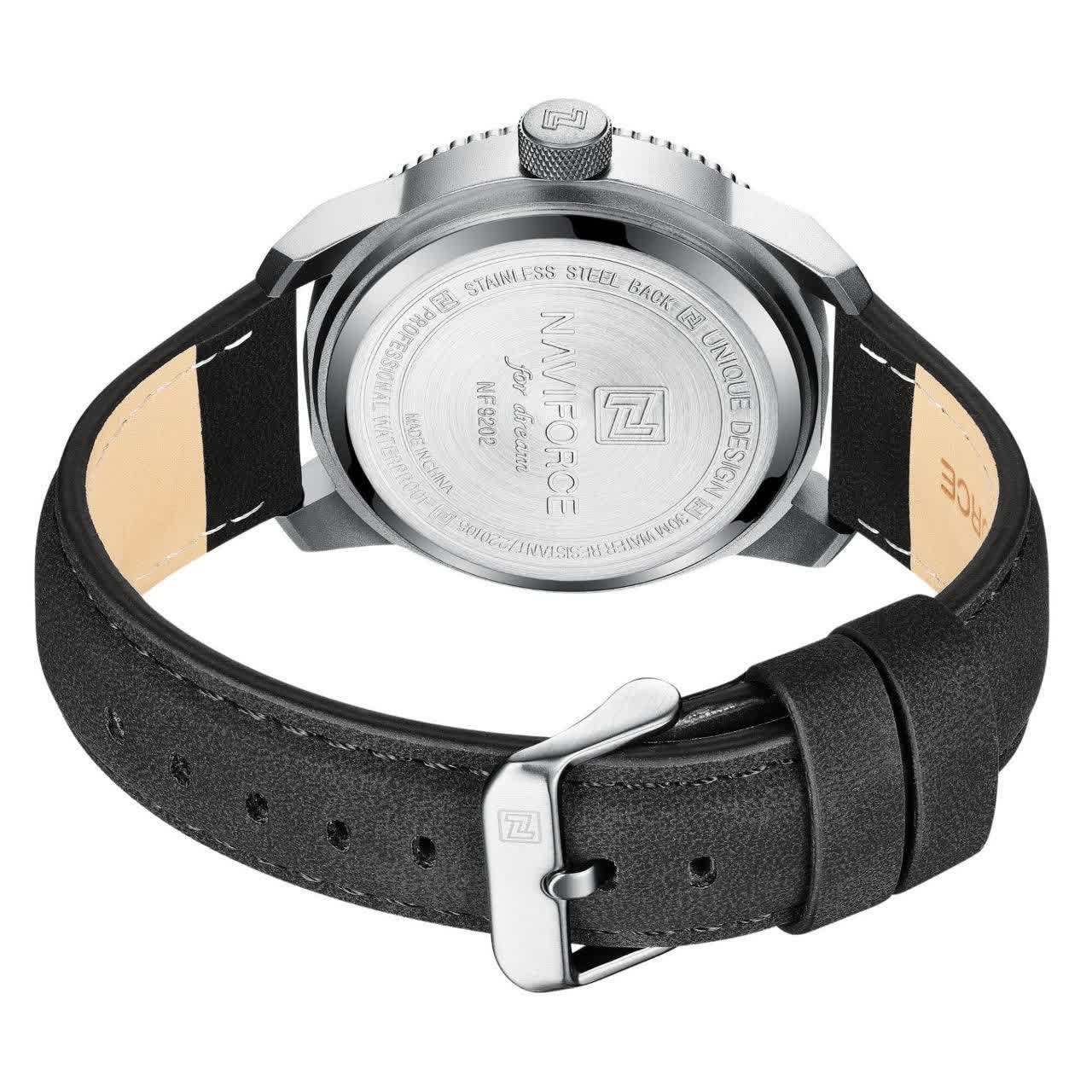 ساعت مچی مردانه نیوی فورس NAVIFORCE مدل nf9092 ژاپنی بند مشکی