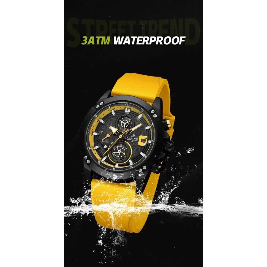 ساعت مچی نیوی فورس مردانه کرنوگراف NAVIFORCE مدل NF8033 بند طلایی + فول