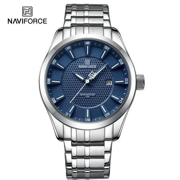 ساعت مچی مردانه نیوی فورس NAVIFORCE مدل NF8032 صفحه آبی + فول