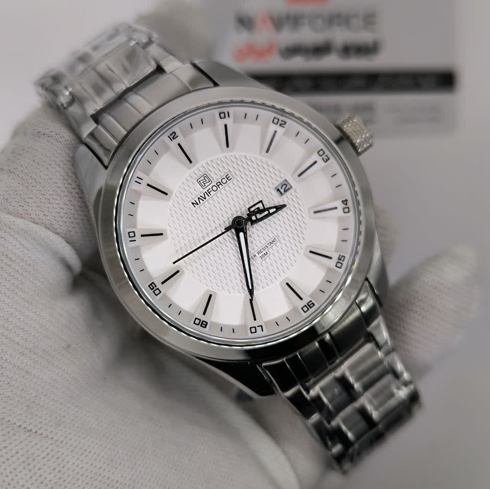 ساعت مچی مردانه نیوی فورس NAVIFORCE مدل NF8032 صفحه سفید + فول