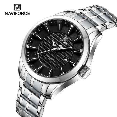 ساعت مچی مردانه نیوی فورس NAVIFORCE مدل NF8032 صفحه مشکی + فول