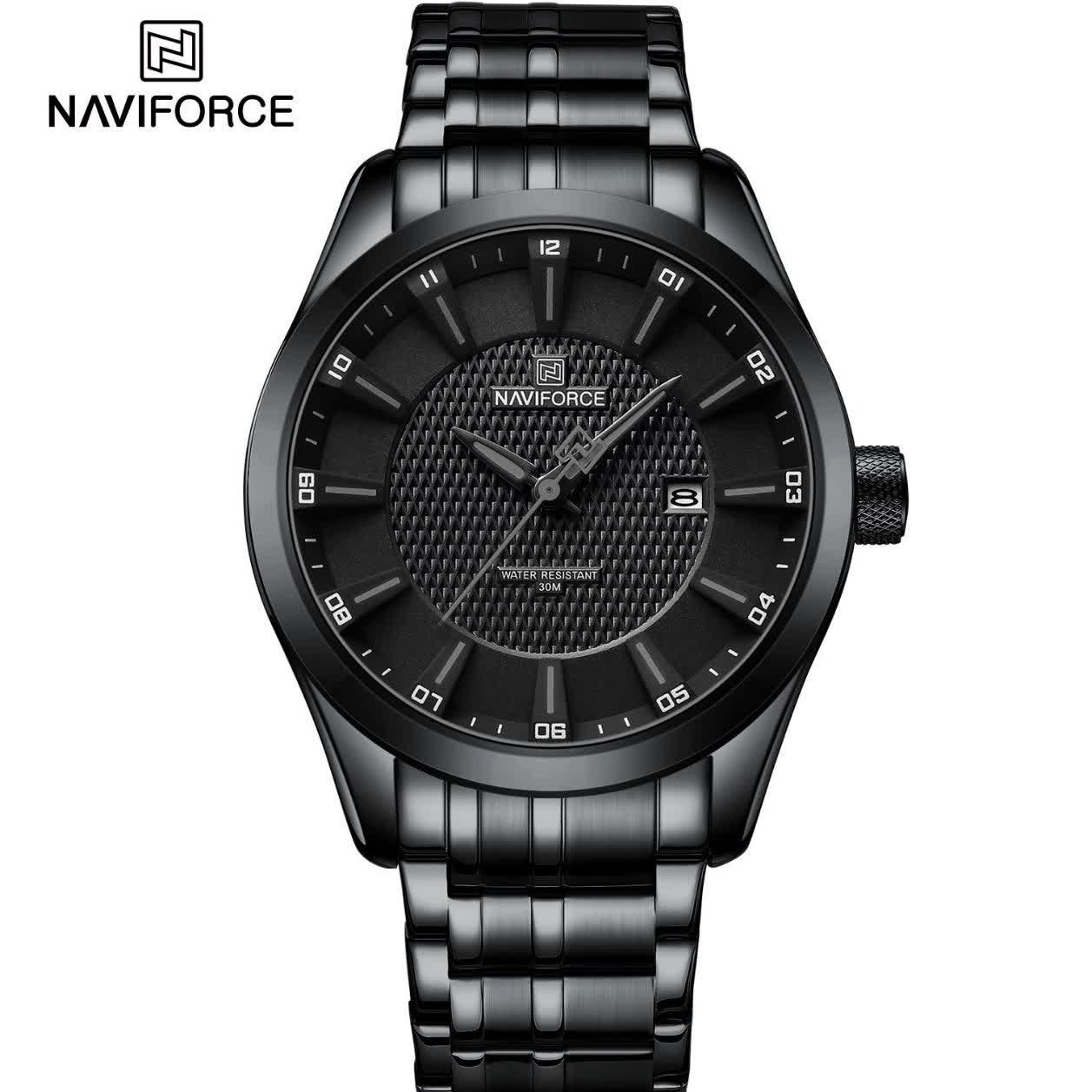 ساعت مچی مردانه نیوی فورس NAVIFORCE مدل NF8032 مشکی + فول