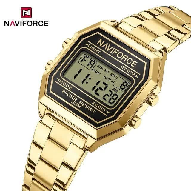 ساعت مچی دیجیتال مردانه نیوی فورس NAVIFORCE مدل NF5063 طلایی + فول