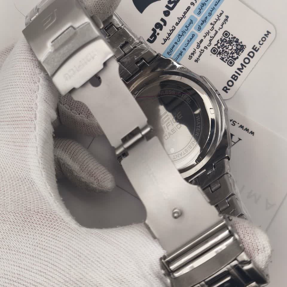 ساعت مچی سه موتوره مردانه کاسیو ادیفایس CASIO EDIFICE صفحه سفید موتور ژاپن