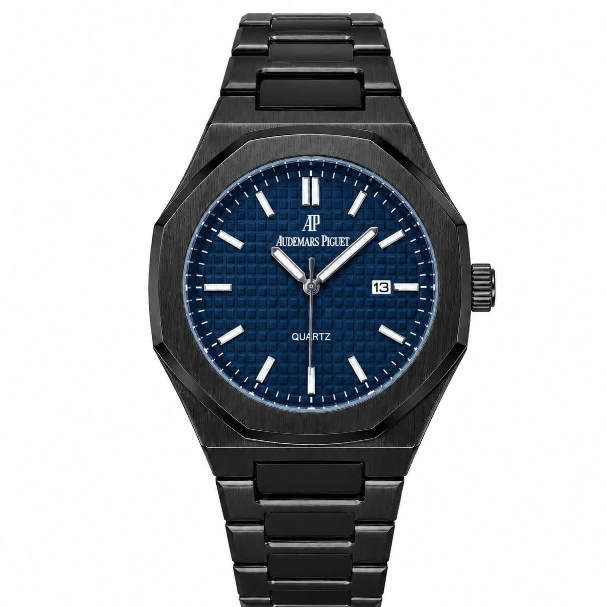 ساعت مچی عقربه ای مردانه اودمار پیگه Audemars Piguet مشکی سرمه ای + + فول پک