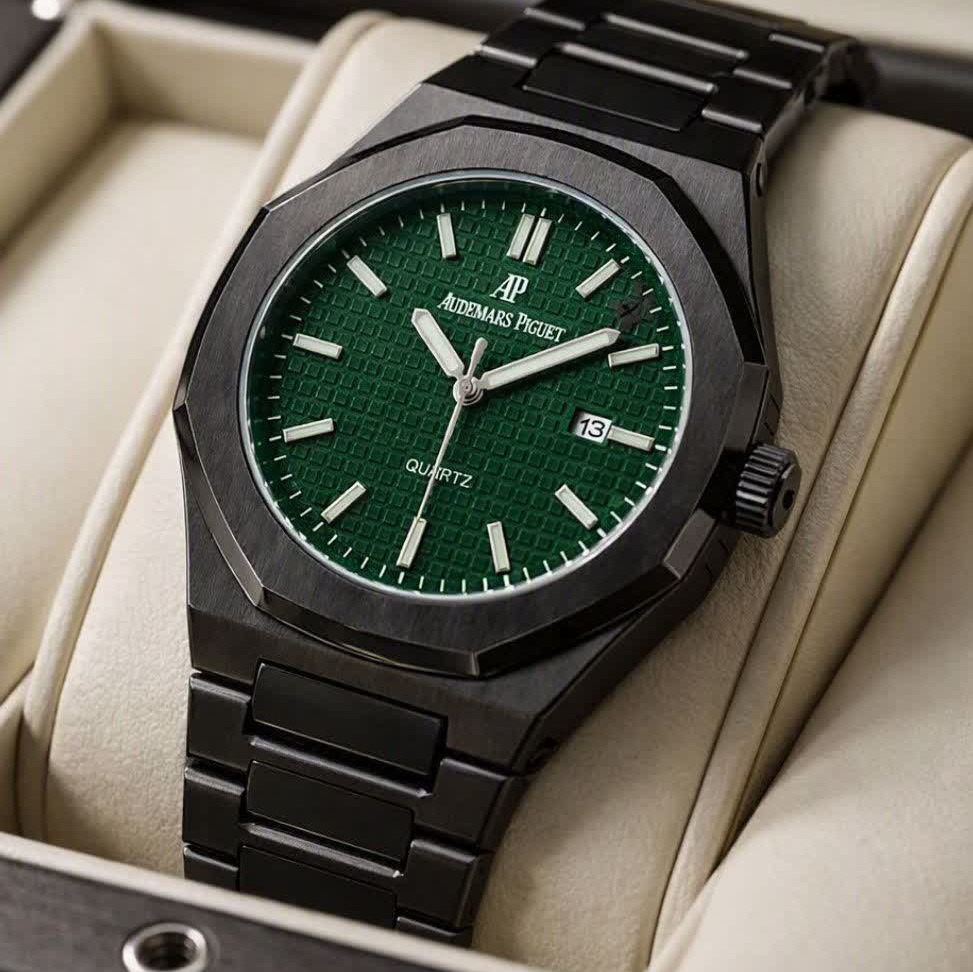 ساعت مچی عقربه ای مردانه اودمار پیگه Audemars Piguet مشکی سبز + + فول پک