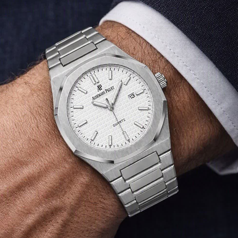 ساعت مچی عقربه ای مردانه اودمار پیگه Audemars Piguet نقره ای سفید + + فول پک