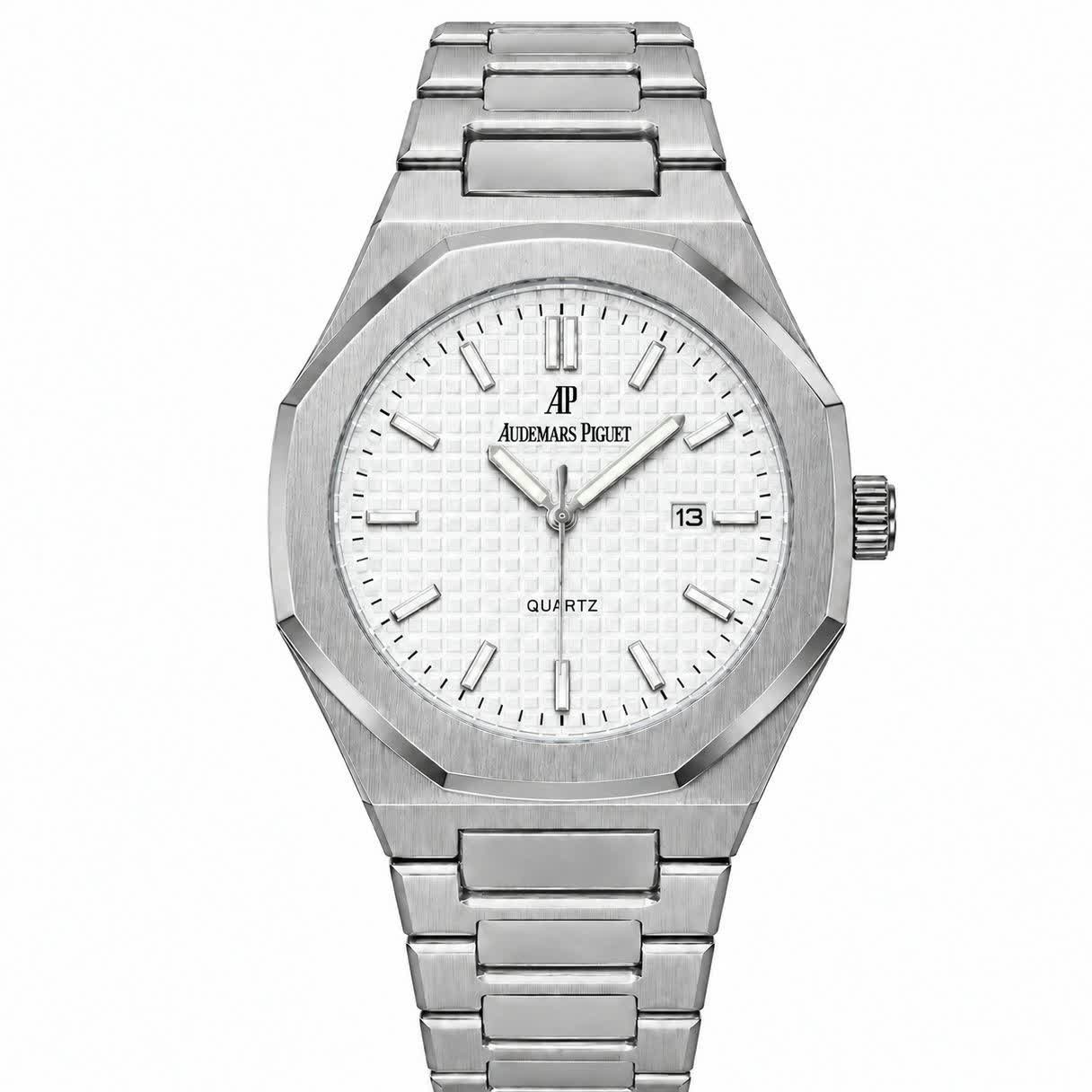 ساعت مچی عقربه ای مردانه اودمار پیگه Audemars Piguet نقره ای سفید + + فول پک