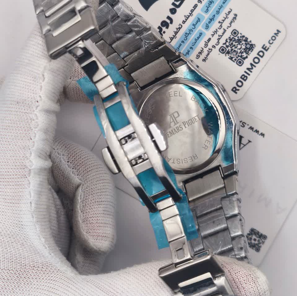 ساعت مچی عقربه ای مردانه اودمار پیگه Audemars Piguet نقره ای سفید + + فول پک