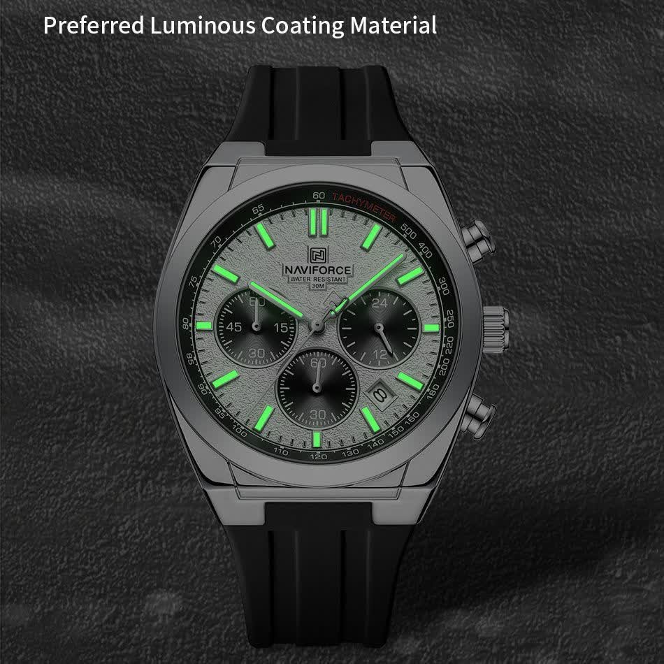 ساعت مچی نیوی فورس مردانه کرنوگراف NAVIFORCE مدل NF8080 مشکی سفید2 +