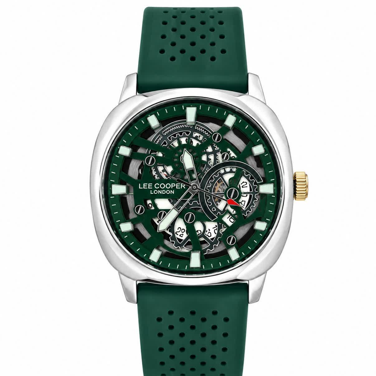 ساعت مچی مردانه لی کوپر اسکلتون لندن LEE COOPER LONDON سبز لجنی