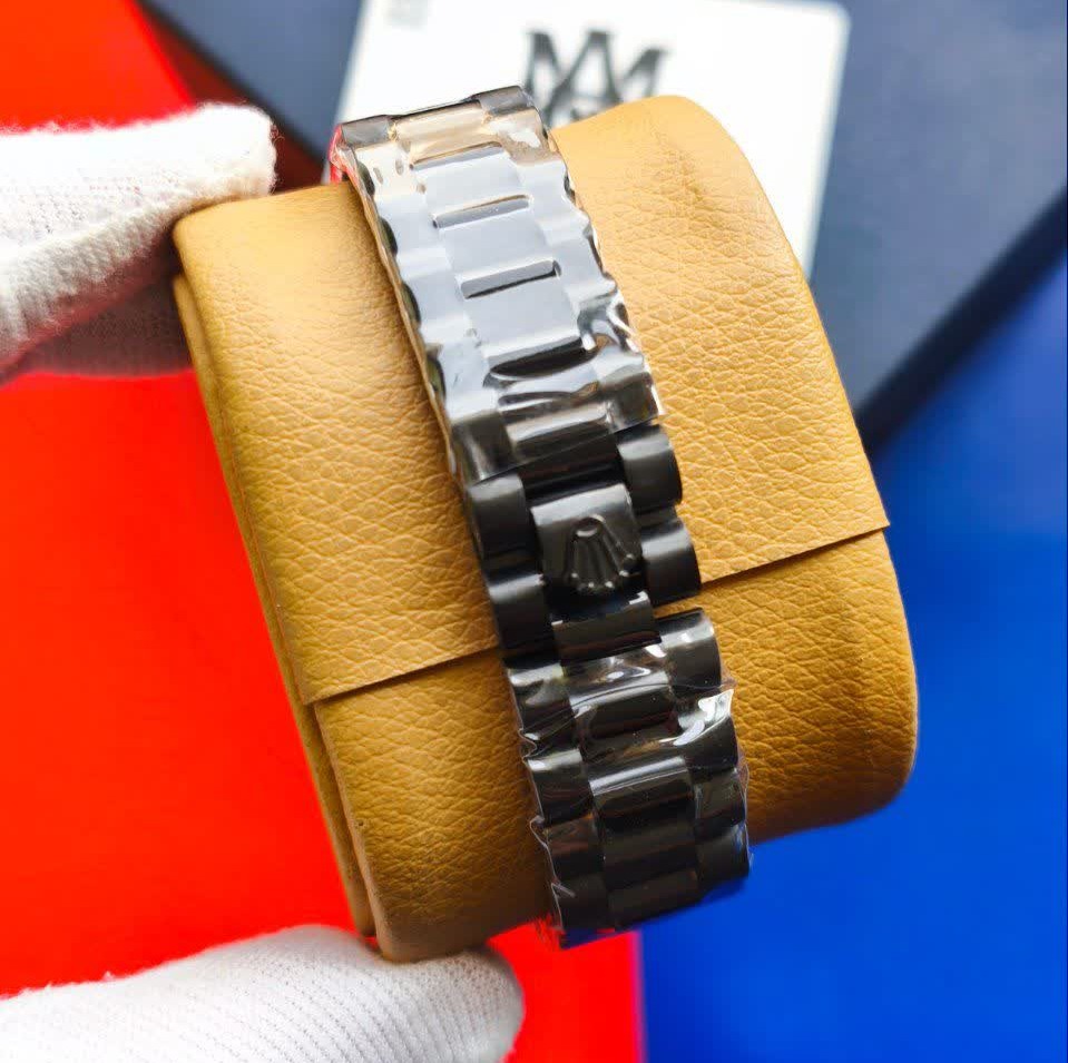 ساعت مچی مردانه رولکس ROLEX فول بلک دو تقویمه