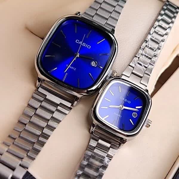 ساعت مچی مردانه کاسیو اولدمانی CASIO ژاپنی صفحه آبی + جعبه