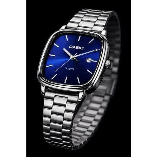 ساعت مچی مردانه کاسیو اولدمانی CASIO ژاپنی صفحه آبی + جعبه