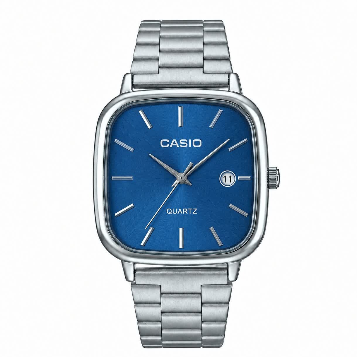 ساعت مچی مردانه کاسیو اولدمانی CASIO ژاپنی صفحه آبی + جعبه
