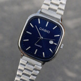 ساعت مچی مردانه کاسیو اولدمانی CASIO ژاپنی صفحه آبی + جعبه