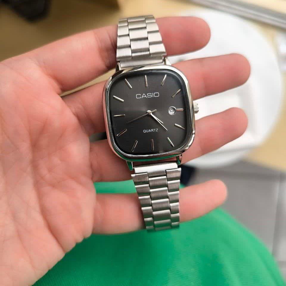 ساعت مردانه کاسیو اولدمانی CASIO ژاپنی صفحه مشکی + جعبه