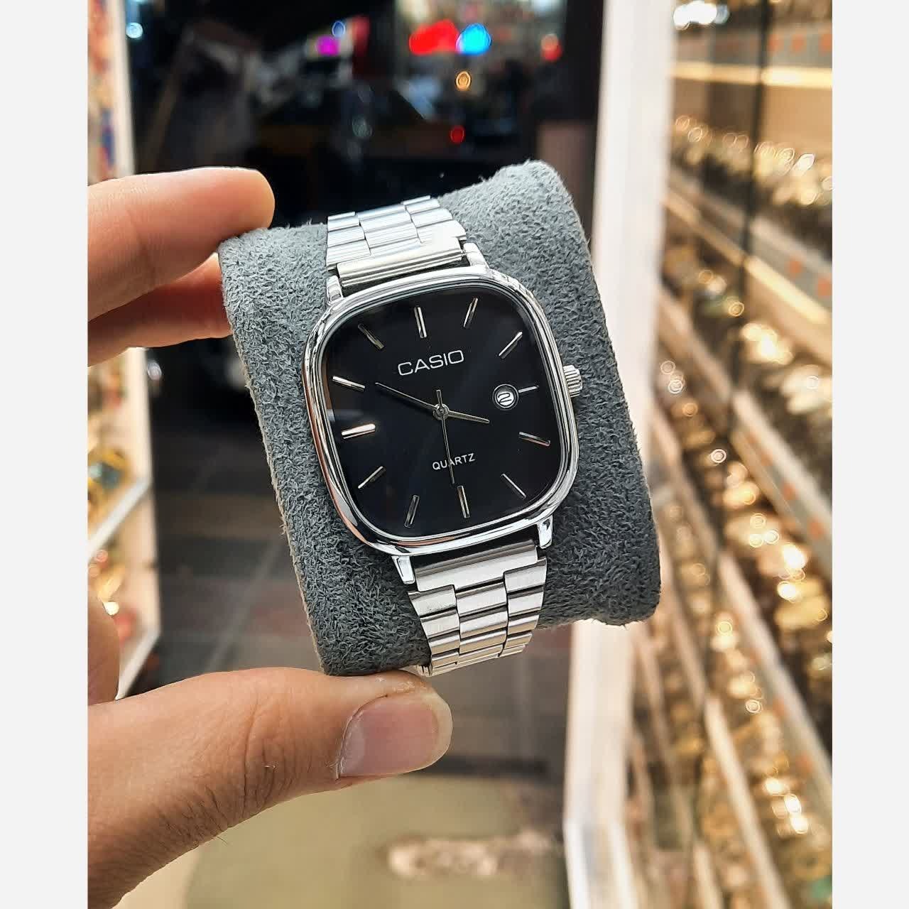 ساعت مردانه کاسیو اولدمانی CASIO ژاپنی صفحه مشکی + جعبه