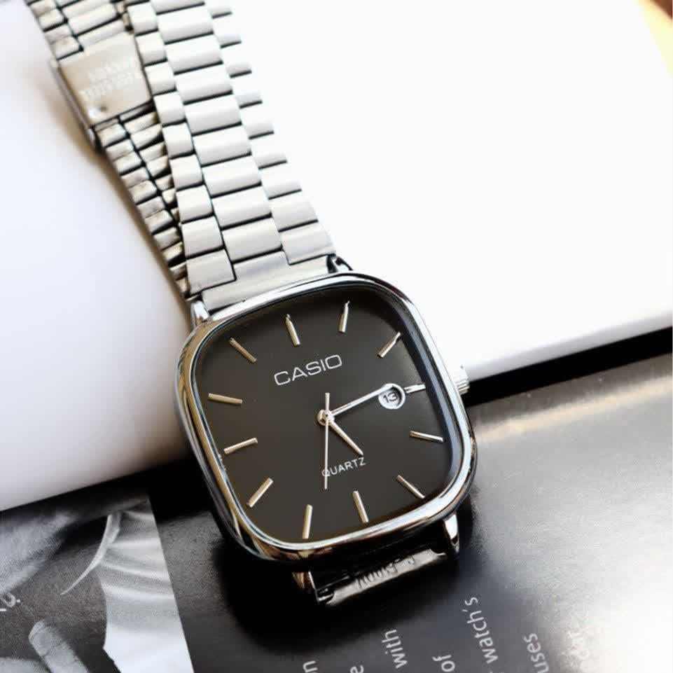 ساعت مردانه کاسیو اولدمانی CASIO ژاپنی صفحه مشکی + جعبه