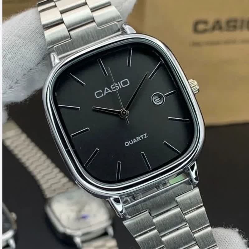 ساعت مردانه کاسیو اولدمانی CASIO ژاپنی صفحه مشکی + جعبه
