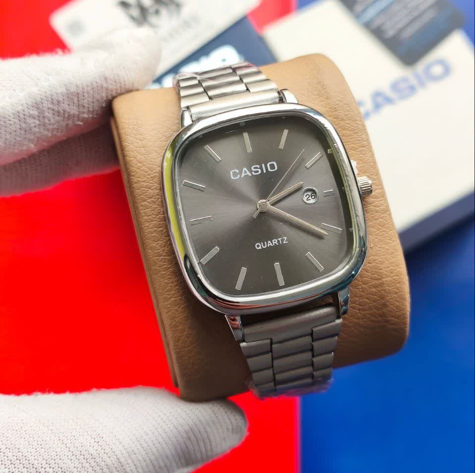 ساعت مردانه کاسیو اولدمانی CASIO ژاپنی صفحه مشکی + جعبه