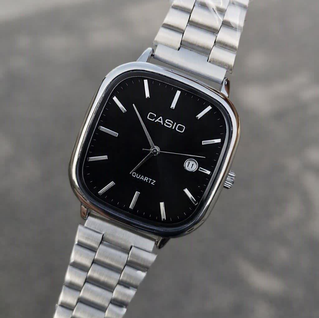 ساعت مردانه کاسیو اولدمانی CASIO ژاپنی صفحه مشکی + جعبه
