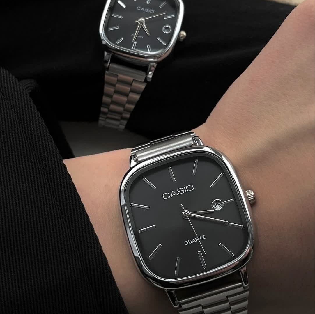 ساعت مردانه کاسیو اولدمانی CASIO ژاپنی صفحه مشکی + جعبه