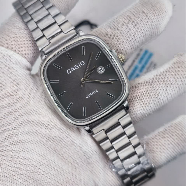 ساعت مردانه کاسیو اولدمانی CASIO ژاپنی صفحه مشکی + جعبه