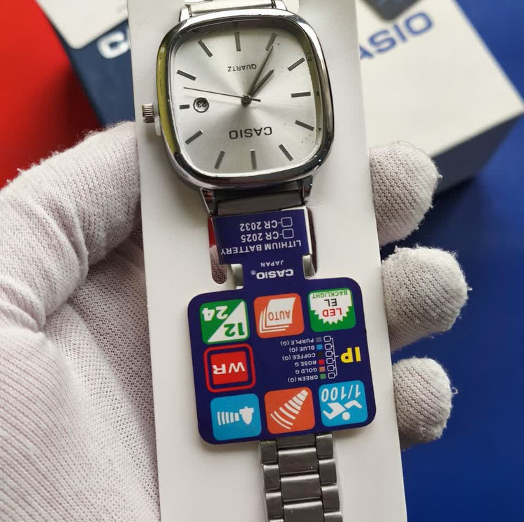 ساعت مچی مردانه کاسیو اولدمانی CASIO ژاپنی صفحه سفید + جعبه