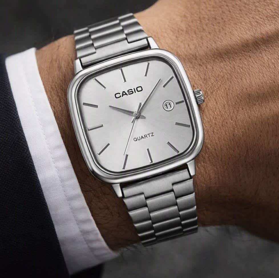 ساعت مچی مردانه کاسیو اولدمانی CASIO ژاپنی صفحه سفید + جعبه