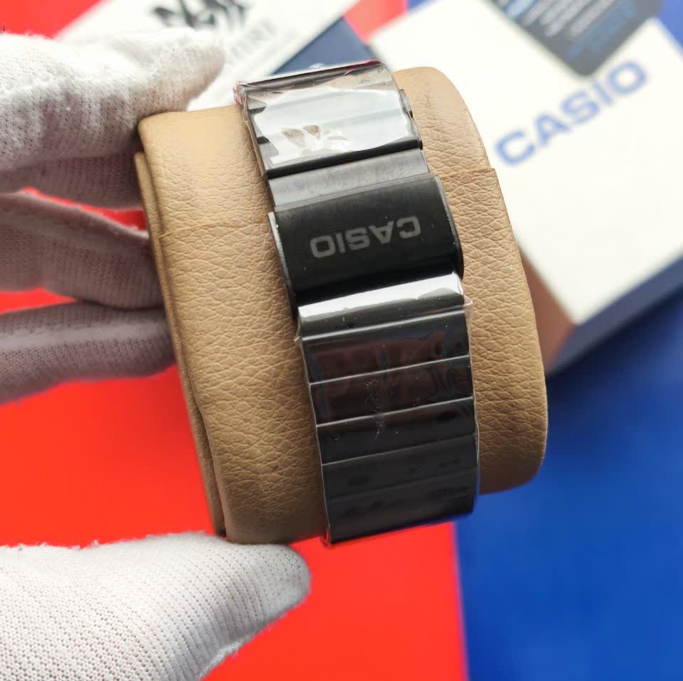 ساعت مچی مردانه کاسیو اولدمانی تری AAA CASIO موتور ژاپنی بلک + فول پک
