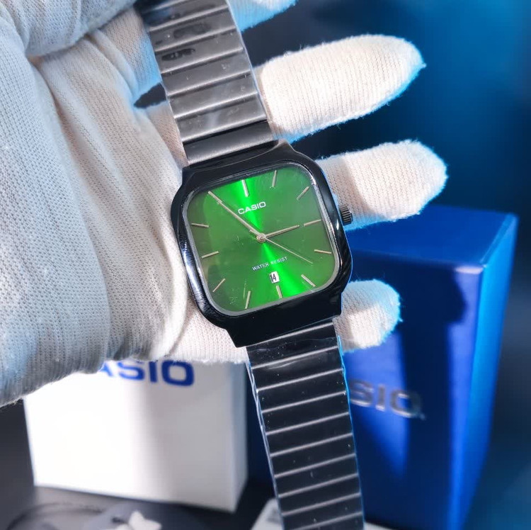 ساعت مچی مردانه کاسیو اولدمانی تری AAA CASIO موتور ژاپنی بلک + فول پک