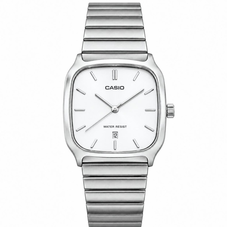 ساعت مچی مردانه کاسیو اولدمانی تری AAA CASIO موتور ژاپنی صفحه سفید + فول پک