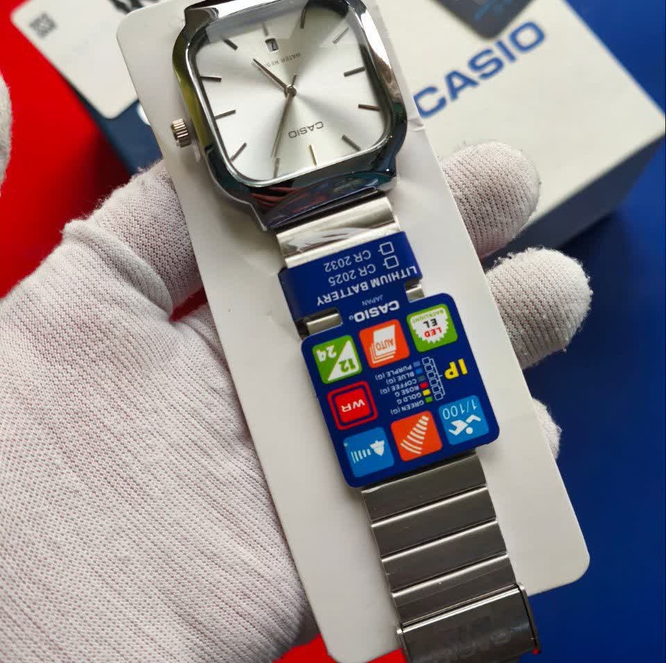 ساعت مچی مردانه کاسیو اولدمانی تری AAA CASIO موتور ژاپنی صفحه سفید + فول پک