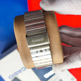 ساعت مچی مردانه کاسیو اولدمانی تری AAA CASIO موتور ژاپنی صفحه سبز + فول پک