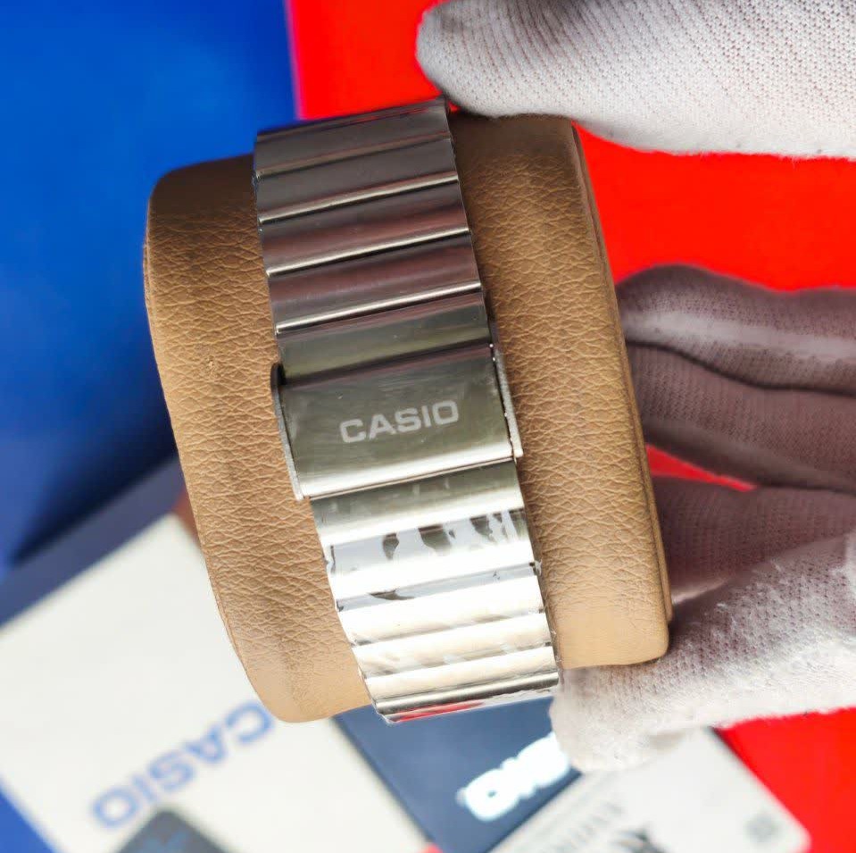 ساعت مچی مردانه کاسیو اولدمانی تری AAA CASIO موتور ژاپنی صفحه فیروزه ای + فول پک